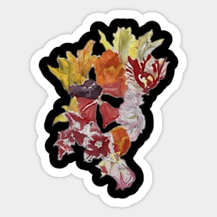 Hand Painted Floral Montage Sticker